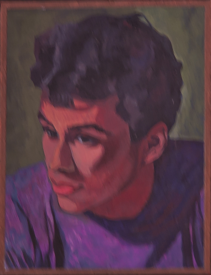 MdG 041 portret man met paars shirt